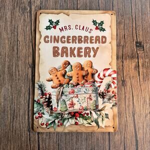 Christmas Holiday Sign Metal Sign Kitchen Home Decor Gift Idea Gingerbread